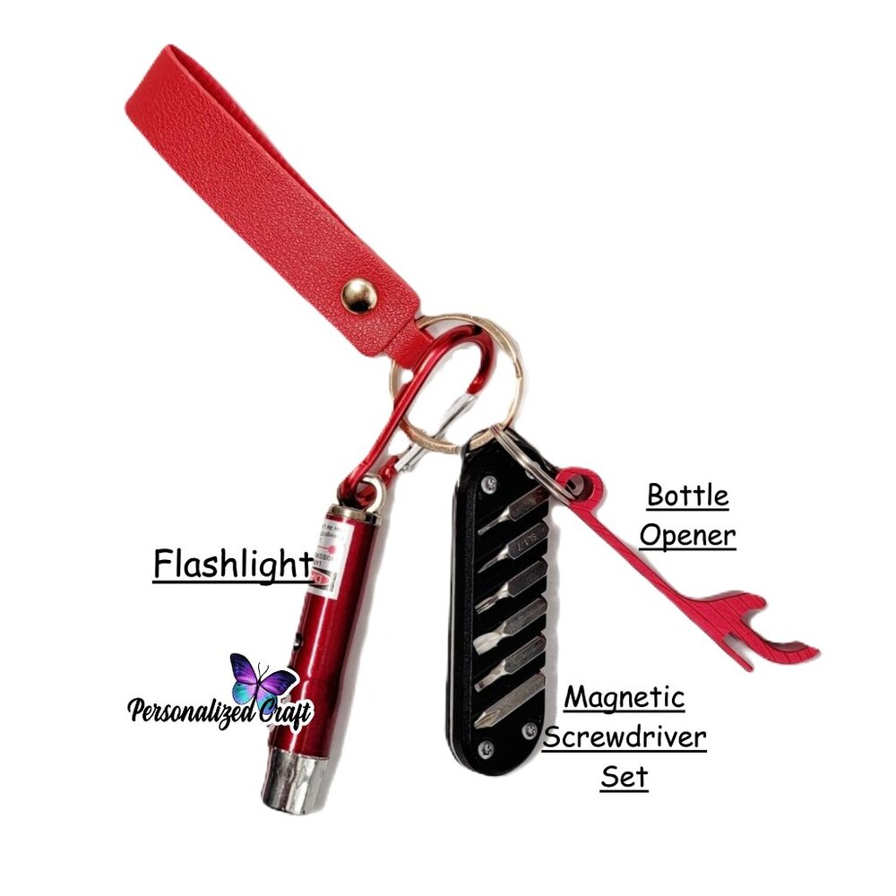 Magnetic Utility Screwdriver Bit Set Keychain, Fl… - image 1